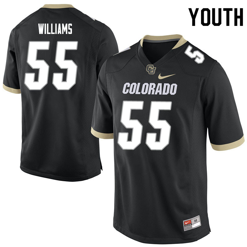Youth #55 Austin Williams Colorado Buffaloes College Football Jerseys Sale-Black - Click Image to Close